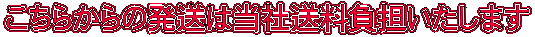 こちらからの発送は当社送料負担いたします